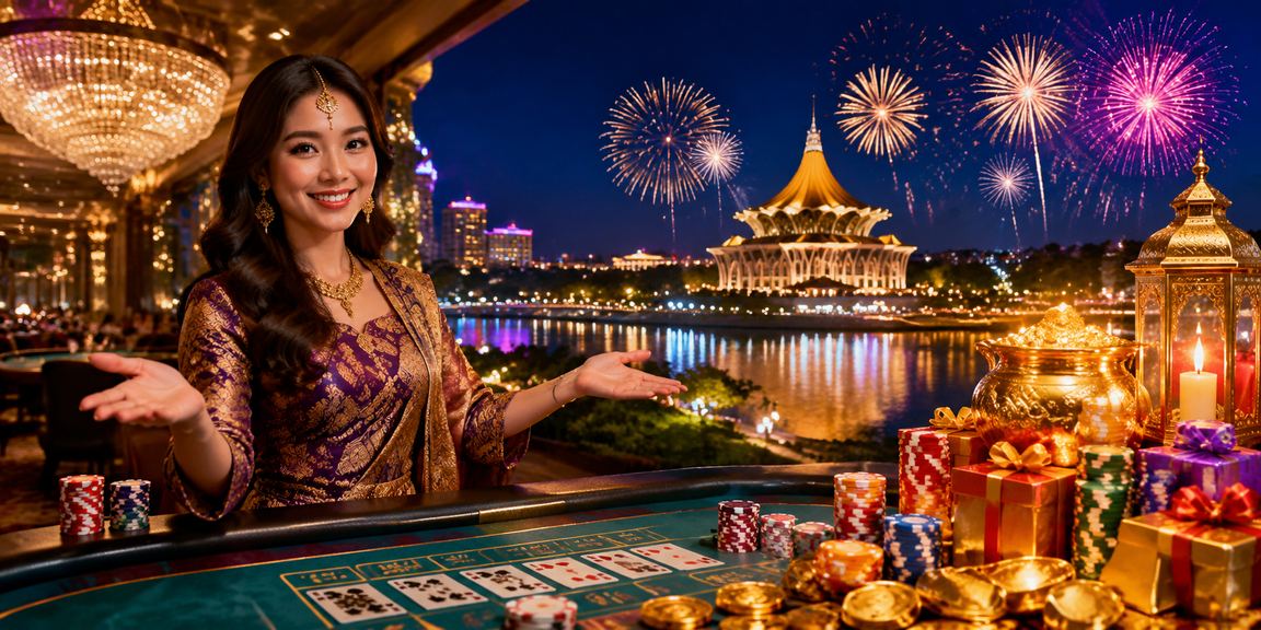 Meja baccarat kasino langsung bergaya mewah di Kuching untuk pemain Malaysia