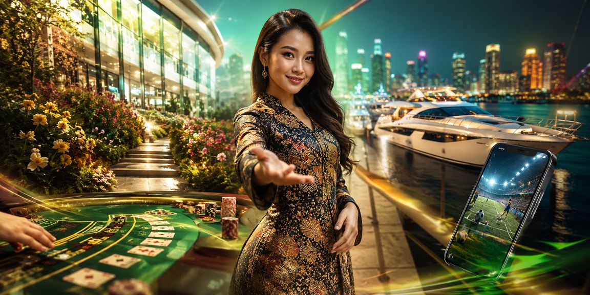 Suasana permainan meja kasino langsung dengan tema batik Malaysia di 42500